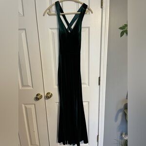 Revelry Dark Green Velvet Maxi Dress